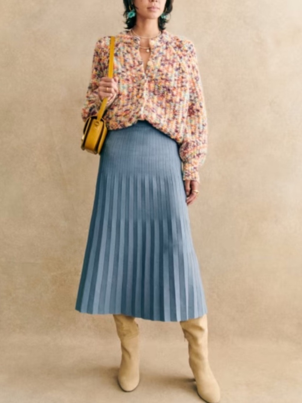 NWT Sezane Jupe Leonine Blue Glacier - Picture 2 of 6